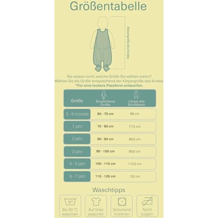 molis&co - Baby Schlafsack mit Füßen und Socke -Ideal für Frühling und Herbst - Babyschlafsack mit Beinen 1 tog - 100% Baumwolle (Oeko-TEX 100), Premium Qualität - Lagoon (80 cm) – Bild 3