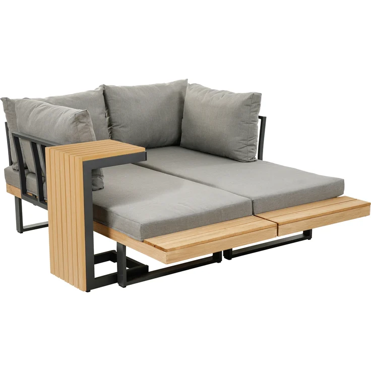 greemotion Lounge-Set Lana, 3-tlg. Aluminium Garten-Ecksofa-Set mit Tisch und Kissen – Bild 4