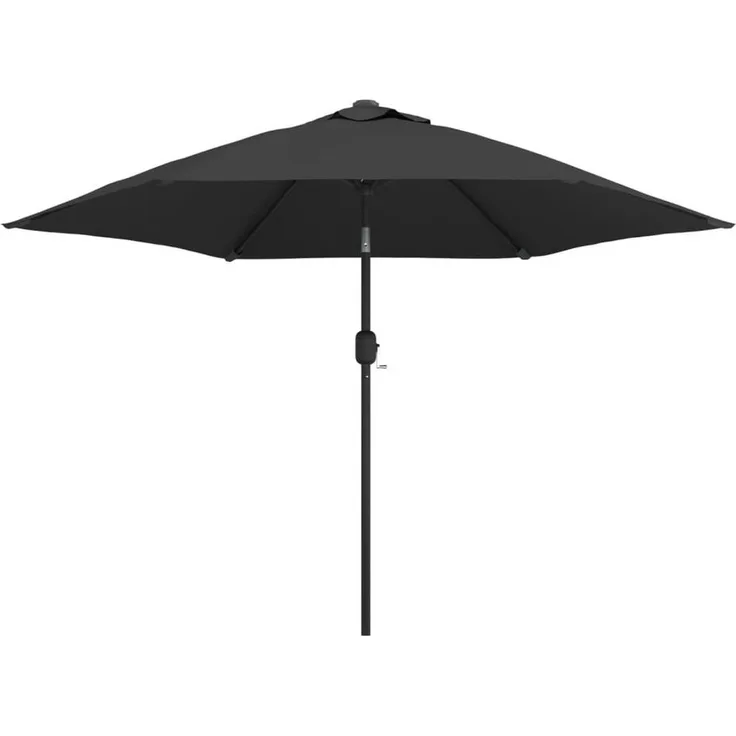 furnicato Sonnenschirm mit Metall-Mast 300 cm, UV-beständiger Polyester, Anthrazit, Kurbelsystem und 6 Rippen