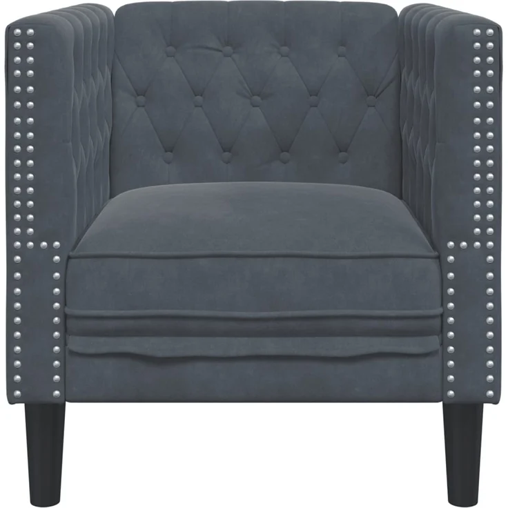 vidaXL Chesterfield-Sessel Dunkelgrau Samt 372674 – Bild 3