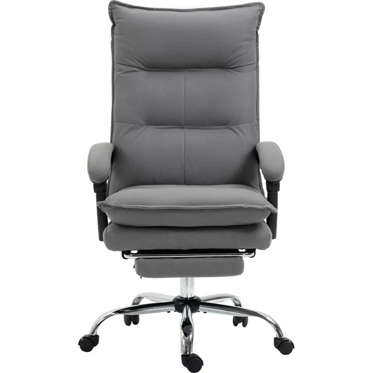 MELAYR, Bürostuhl mit Massagefunktion, Heizfunktion, Fernbedienung, ausfahrbare Fußstütze, 66 x 74 x 121.5 cm, Grau – Bild 2