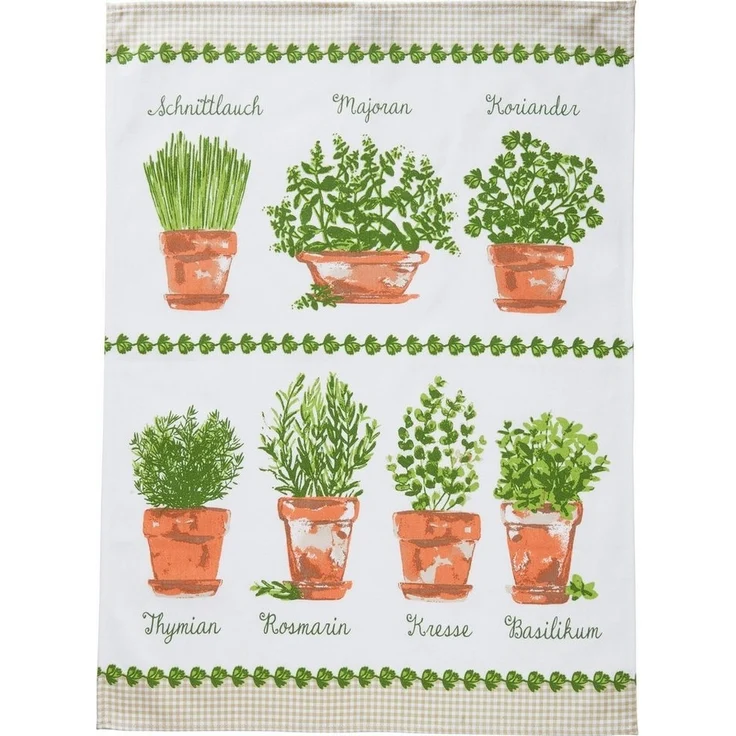 Erwin Müller Geschirrtuch Geschirrtuch-Set "Kräuter" 5-teilig, Baumwolle – Bild 3