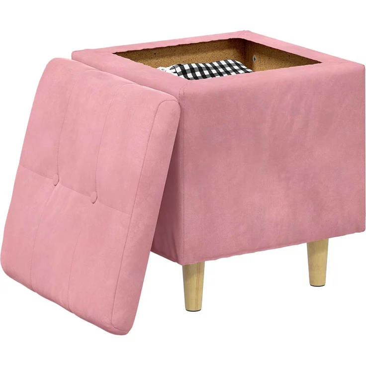 vidaXL Ottoman mit Stauraum Rosa 40 x 40 x 45 cm Samt 876813 – Bild 3