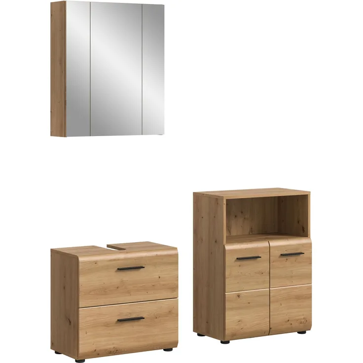 Badkombination (B/H/T: 135x185x30 cm) in Artisan Oak Nachbildung und Artisan Oak Nachbildung