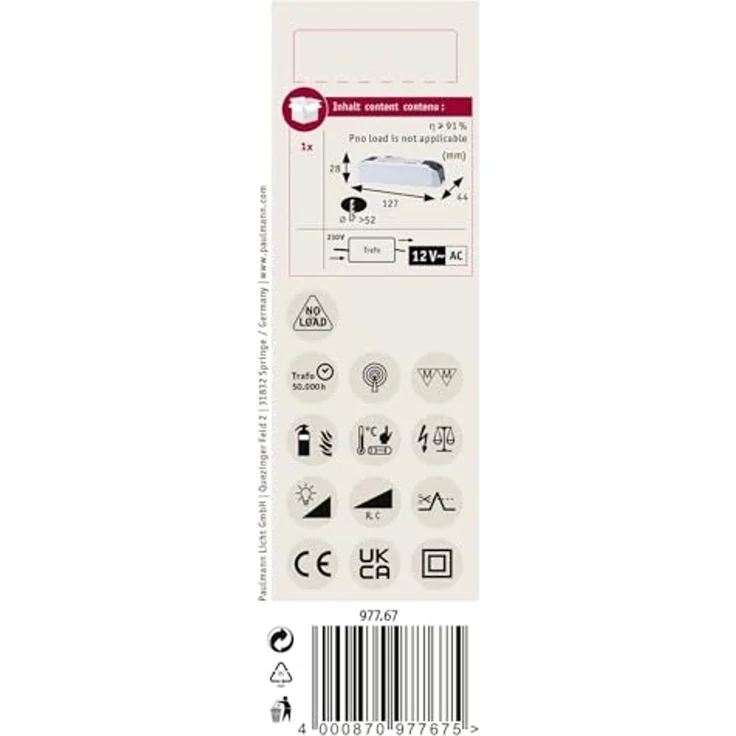 Paulmann Elektroniktrafo Halo+LED 0-65W 230/12V 65VA6000 – Bild 4