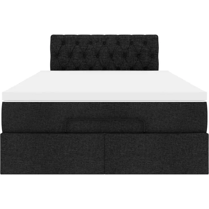 vidaXL Ottomane Bett mit Matratze & LEDs Schwarz 120x190 cm Stoff 3312376 – Bild 7
