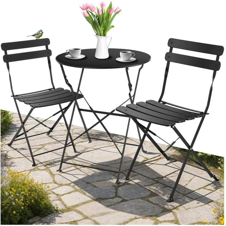 tectake Essgruppe Bistrotisch Set, (Set, 3-tlg), für 2 Personen – Bild 1