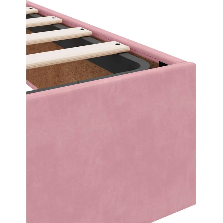 vidaXL Ottoman-Bett mit Matratze und LED Rosa 200 x 200 cm Samt 3457238 – Bild 12