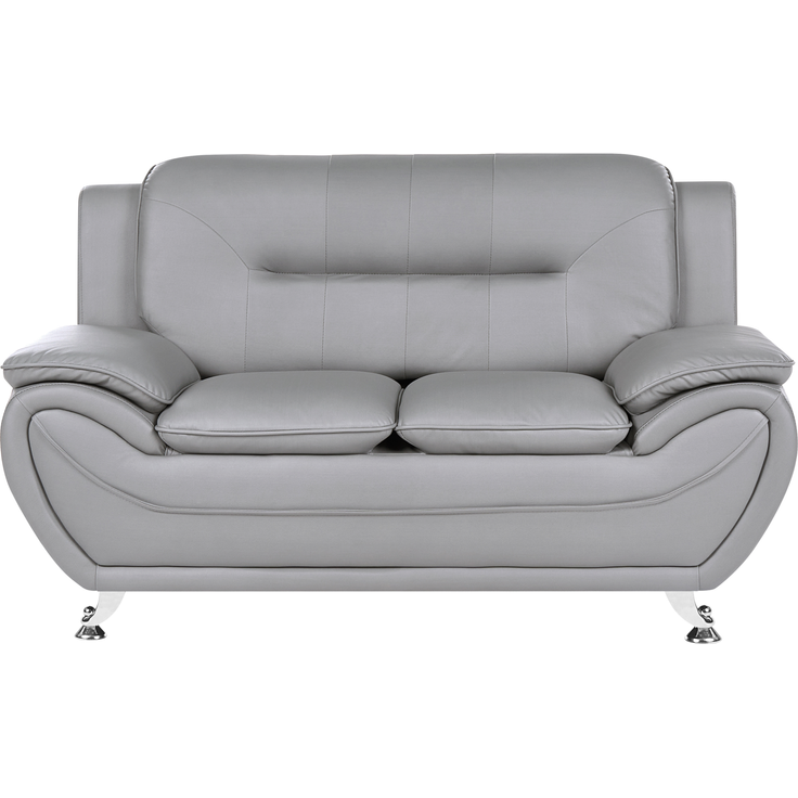 Sofa 2-Sitzer LEIRA Kunstleder Grau