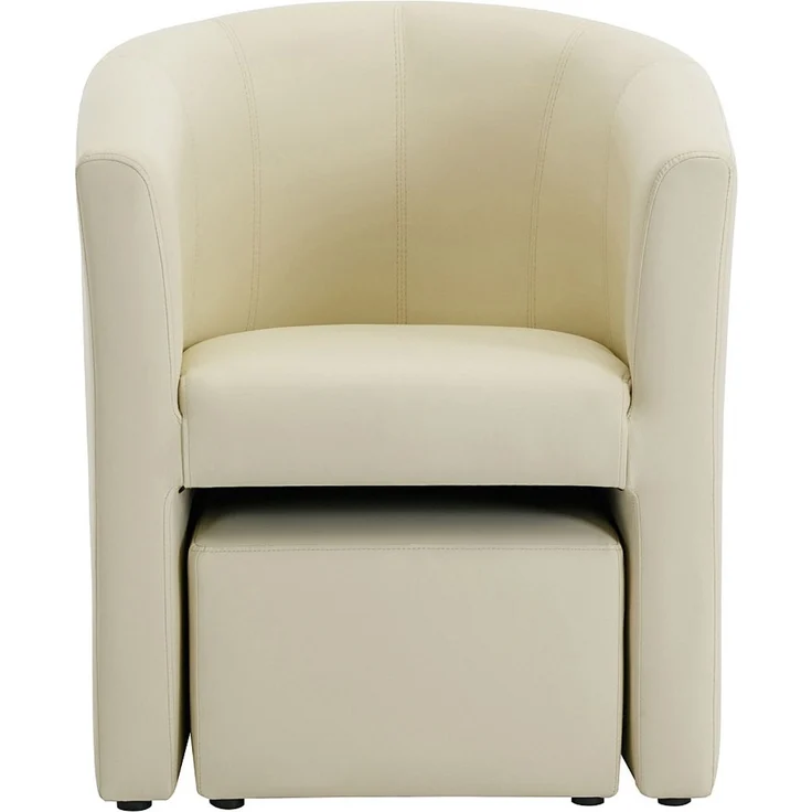 Vente-unique - JOVANA - Sessel mit gerader Rückenlehne - Plastik - Kunststoff (PVC) - Beige - 65 x 64 x 74 cm – Bild 3