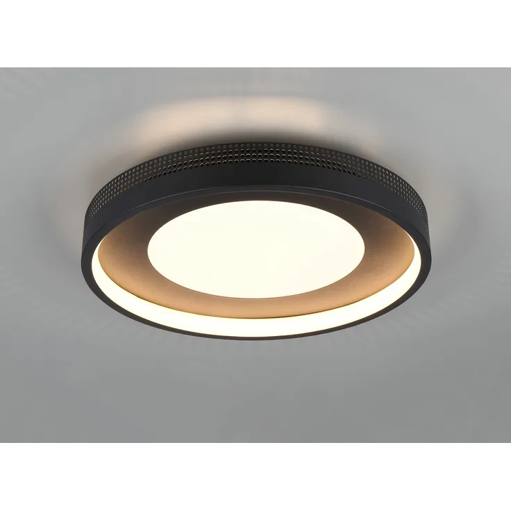 Moderne LED Deckenleuchte SOLEA getrennt schaltbar, Schwarz Ø 40cm