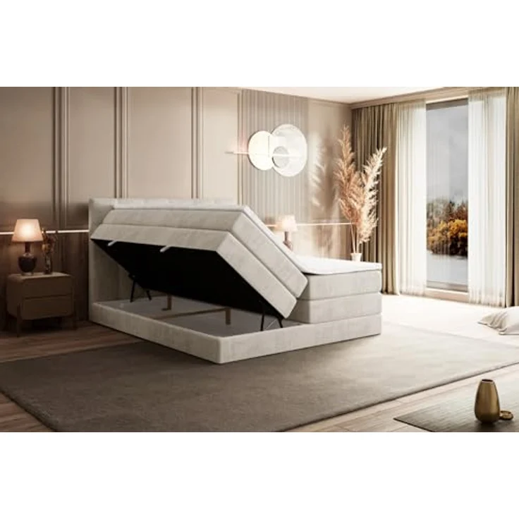 ALTDECOR Boxspringbett MARCE KING (Multipocket-Matratze H4, H3 Matratze Bonellfederung, Topper, Kopfteil) – Bild 7