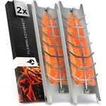 NewHabitat Grillerweiterung Flammlachsbrett Edelstahl 59cm I Extra langer Flammlachshalter (Komplettset, 2-St, 100% Edelstahl), Spülmaschinenfest