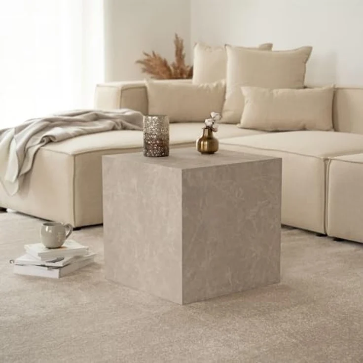 HOME DELUXE Couchtisch AMIRI M 50 x 50 x 50 cm, Marmoroptik, Wohnzimmertisch, Beistelltisch – Bild 1