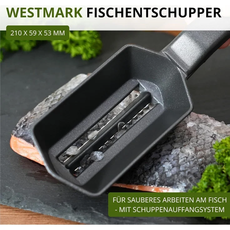 WESTMARK Fischbesteck »Scalex« Black Edition, Entschupper, Aluminium, Edelstahl, griffige Haptik – Bild 2