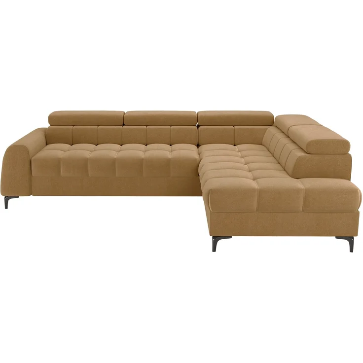 Selsey 'Arellio' Ecksofa rechts mit Schlaffunktion, L-Form, mit Bettkasten, Chenille Senfgelb, 268 cm – Bild 5