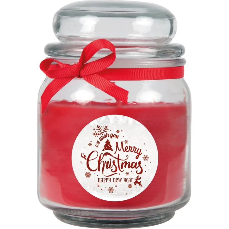 Duftkerze im Glas - Weihnachten Rot - Bonbon 300gr ( 70h )