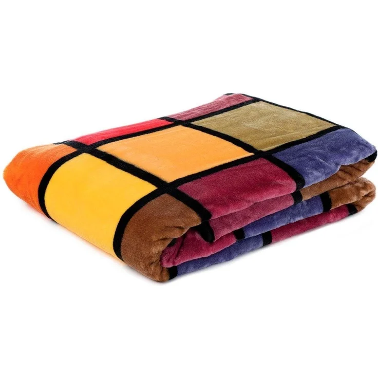 Gözze - Weiche Kuscheldecke, Cashmere Feeling, Hohes Stoffgewicht 500 g/m², Antigua, 150x200 cm - Orange/Rot/Gelb – Bild 3