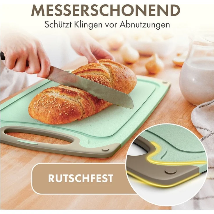 Blumtal Schneidebrett Frühstücksbrettchen Kunststoff, 2er-/3er-Set, verschiedene Größen, (3-St), Brettchen spülmaschinenfest Kunststoff BPA-frei – Bild 3