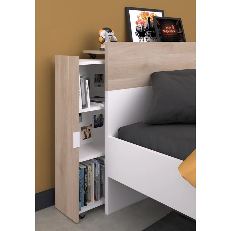 Jugendzimmer-Set >Aalborg 5< (5-teilig) in Weiße / Eiche Dekor – Bild 4