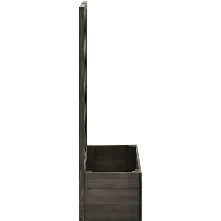 DELUKE 'MINO' Gartenspalier mit Blumenkasten, massives Tannenholz grau, 50 x 25 x 90 cm – Bild 3