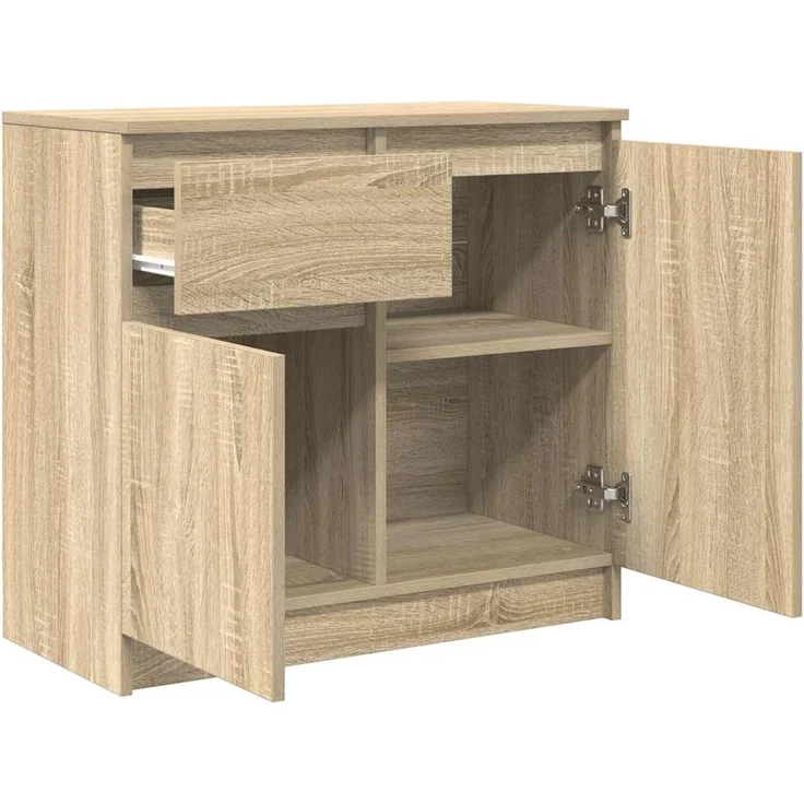 vidaXL Sideboard mit Schublade Sonoma-Eiche 71x35x65 cm Holzwerkstoff 861600 – Bild 4