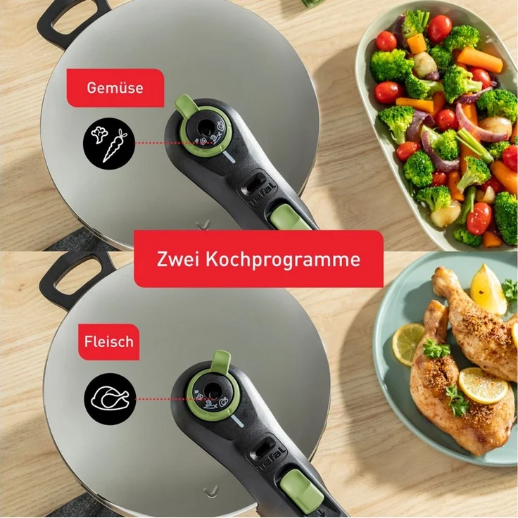 Tefal 'TRENDY' Express-Kochtopf, Edelstahl silber, 6L – Bild 3
