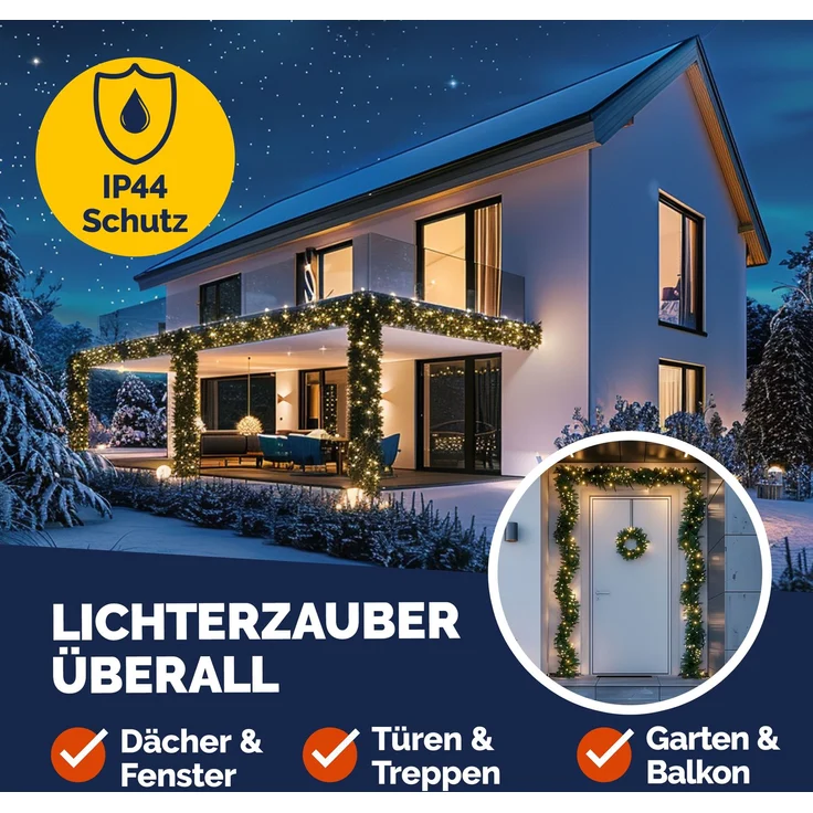 Casaria 2er Set Weihnachtsgirlande 100LEDs – Bild 4