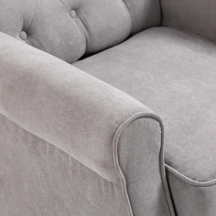 EINHOM Einzelsessel Relaxsessel Ohrensessel 74 x 86 x 102 cm, Akzentsessel mit Tufting, Holzfüße, Polyester Grau, stilvoller Komfort für Ihr Zuhause – Bild 7