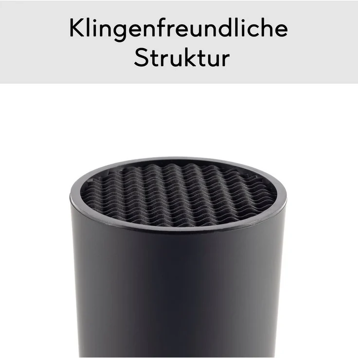 Hanseküche Messerblock Universalmesserblock Rund (6tlg), mit Borsteneinsatz und Edelstahlring - aus recyceltem Plastik – Bild 3