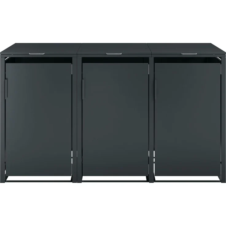 STEELSØN 'Thoria' Mülltonnenbox 3er je 240 Liter, anthrazit, Mülltonnenverkleidung aus Stahl, wetterfest, 116x80x203 cm, Müllbox für 3 Tonnen – Bild 8