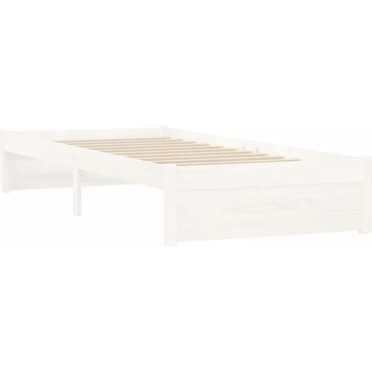 Einzelbetten, Betten für Erwachsene, Massivholzbett ohne Matratze Weiß 75x190 cm de4935 – Bild 4