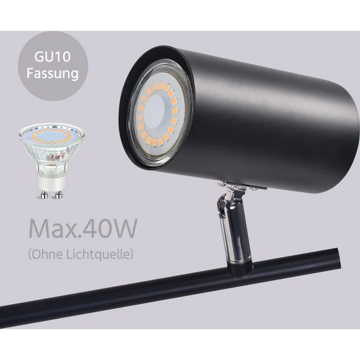 ZMH Tischleuchte GU10,schwenkbare Tischlampe mit 350° Drehbereich, 90° neigbar, ohne Leuchtmittel, für Schreibtisch, Nachttisch und Arbeitszimmer – Bild 4