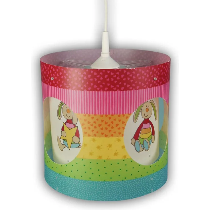 Kinderzimmer Deckenleuchte Lampenschirm drehend Motiv Rabbit ? tolle Lichteffeke