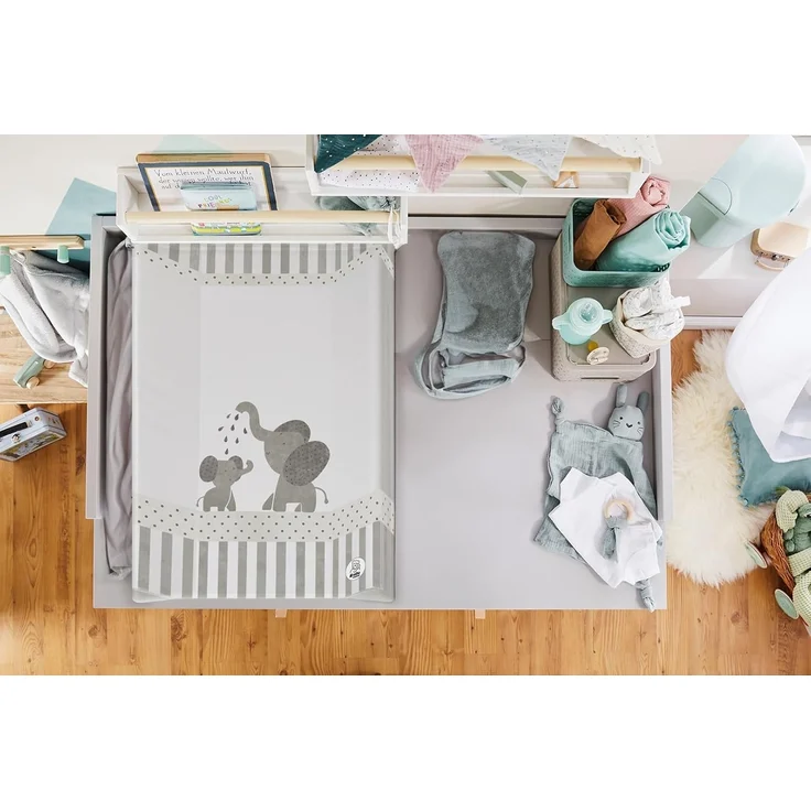 Rotho Keilwickelauflage 'Modern Elephants' 50x70 cm weiß/grau – Bild 2