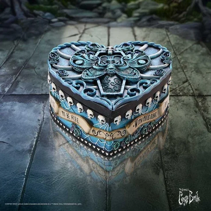 Nemesis Now Schmuckkassette Corpse Bride - Hochzeit mit einer Leiche With This Ring Vow 5 cm (1 St), Offiziell lizenzierte, handbemalte Schmuckschatulle – Bild 5
