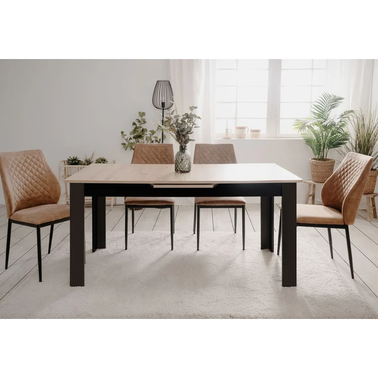 Kulissentisch >Birmingham< ausziehbar bis 200cm, in Artisan Eiche Dekor / Schwarz - 160/200x75x80 (BxHxT) – Bild 2