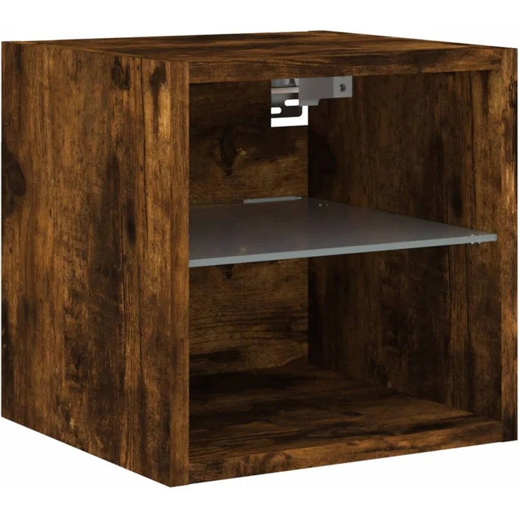 TV-Wandschrank, Fernsehschrank mit LED-Leuchten Räuchereiche 30x28,5x30 cm – Bild 6