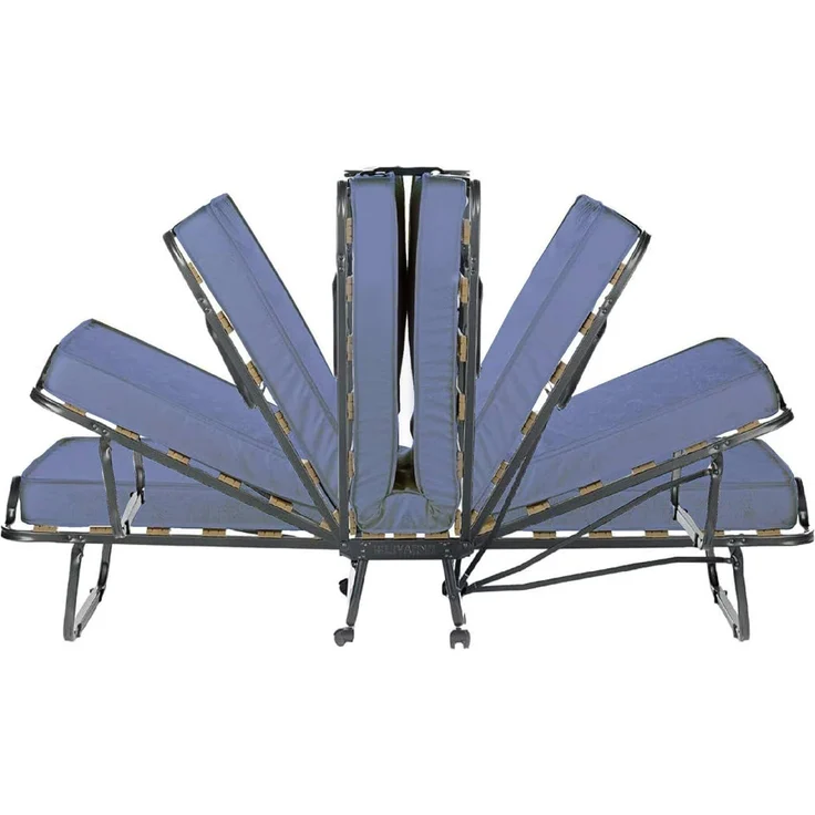 Talamo Italia - Klappbett Venera, Feldbett mit 15 Lattenrosten, inklusive Matratze, platzsparendes Kinderbett, 100% Made in Italy, 80 x 190 x 39 cm, mit Hülle – Bild 6