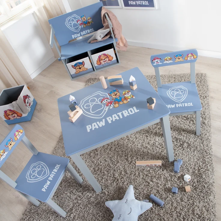 roba Kindersitzgruppe 'Paw Patrol' - 2 Kinderstühlen & 1 Kindertisch - MDF lackiert - Blau / Grau – Bild 6