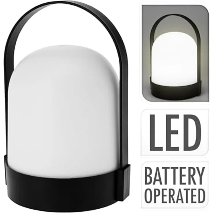 Spetebo LED Außen-Tischleuchte LED Garten Tischleuchte warm weiß - 21 x 13 cm, AN / AUS, LED fest integriert, warmweiß, Tischlampe mit Henkel Batterie betrieben – Bild 3