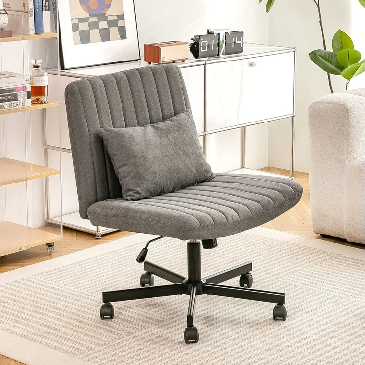 Bürostuhl mit Stoffbezug, höhenverstellbar & drehbar, 21,5x25,2x33 cm, Dunkelgrau – Bild 1