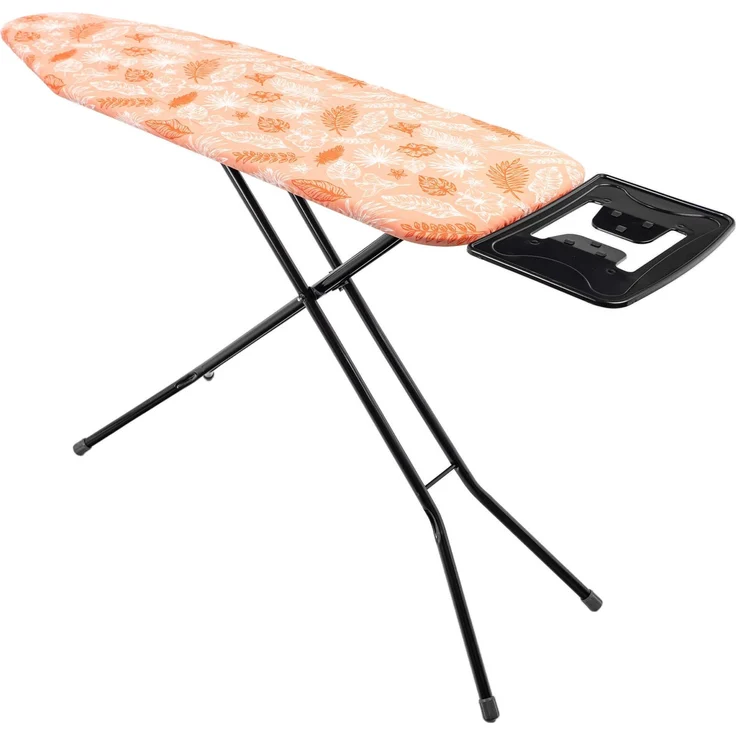 KADAX Bügelbrett 120x38 cm, klappbarer Bügeltisch mit stabiler Stahlkonstruktion, hitzebeständigem Bezug und Ablage für Bügeleisen, höhenverstellbar (Orange) – Bild 2