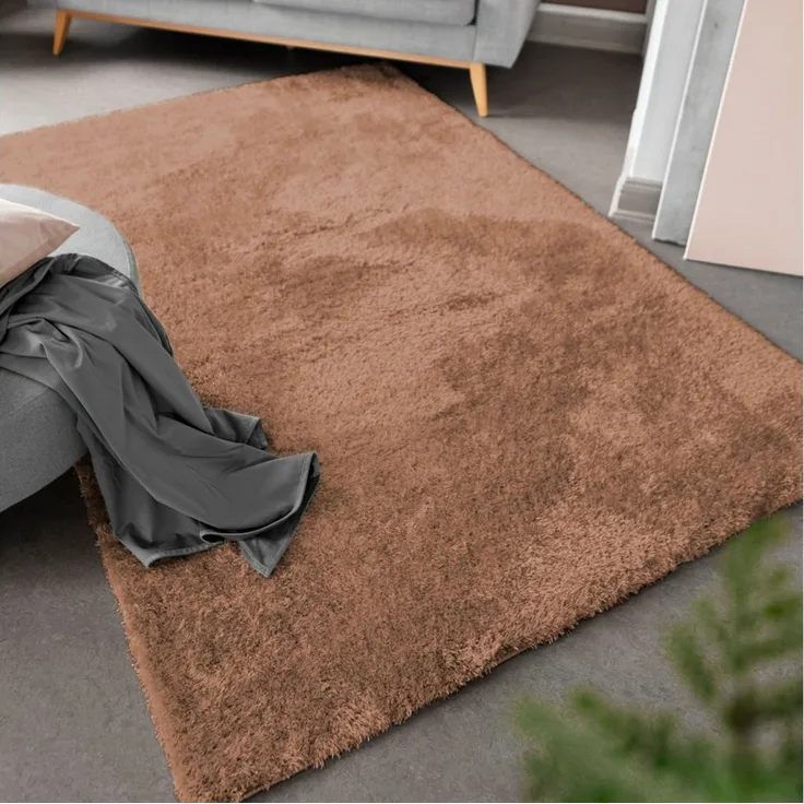 LUXOR living Hochflor-Teppich Gela, rechteckig, Höhe: 45 mm, Uni Farben, weich und flauschig, ideal im Wohnzimmer & Schlafzimmer