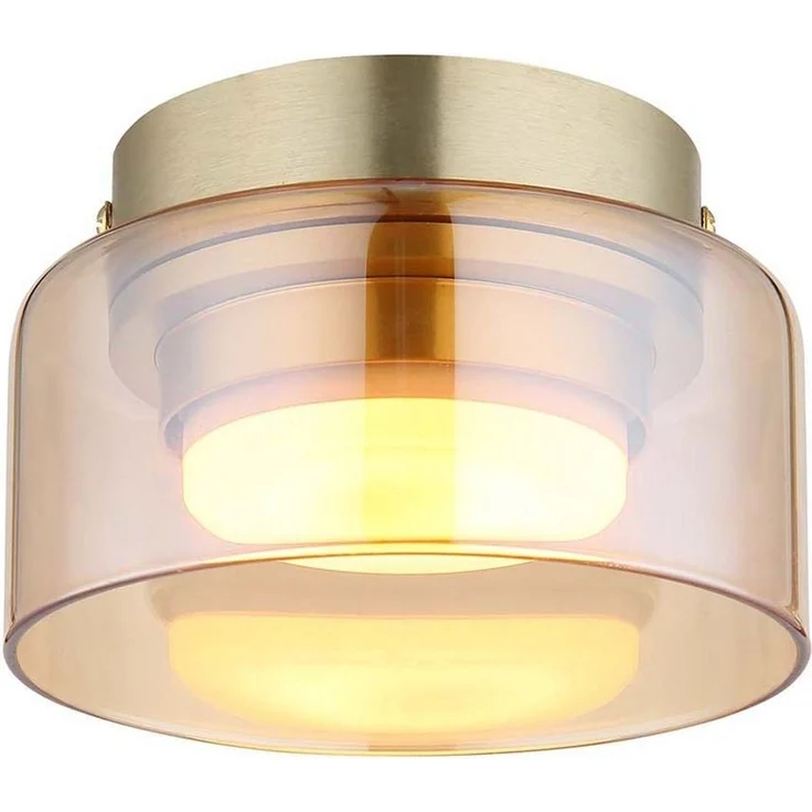 GLOBO LIGHTING LED Deckenleuchte, Leuchtmittel inklusive, Warmweiß, Deckenleuchte Deckenlampe Esszimmerlampe amber goldfarben 1 flammig – Bild 1