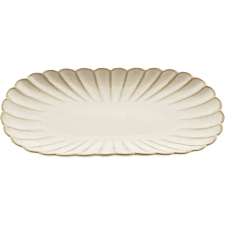 Bloomy Servierplatten aus hochwertigem Porzellan - 2-teilig mit floraler Struktur – Bild 3