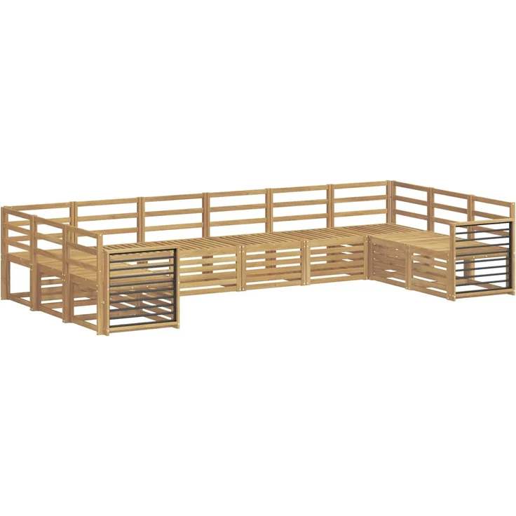 vidaXL Outdoor-Sofagarnitur 10 stk. 10-Sitzer Weiß Massivholz Akazie 3392594 – Bild 2