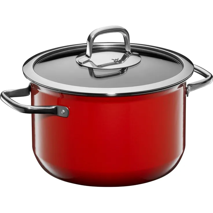 WMF Fusiontec Compact Kochtopf mit Glasdeckel, 22 cm, Red 3201112743