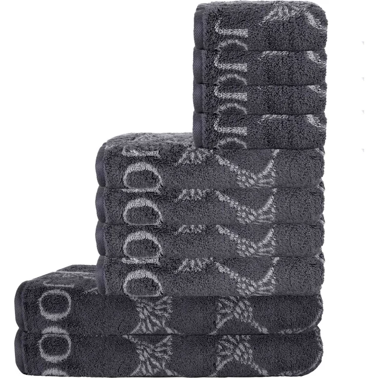 JOOP! Handtuch Set, 10-tlg - Cornflower, 2x Duschtuch, 4x Handtuch, 4x Gästetuch Anthrazit Set – Bild 1