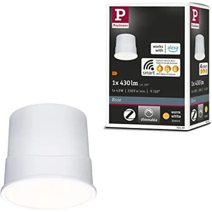 Paulmann 92469 Zigbee LED Modul Einbauleuchte Base Coin Satin 3000K